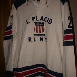 Polo Ralph Lauren Hooded Rugby Hockey Jersey sz L